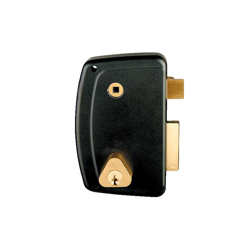 Serrure en applique verticale à fouillot - pêne dormant et demi-tour - a cylindre rond - match main gauche. disponible abidjan cote d'ivoire.