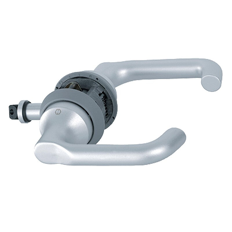 Serrure tubulaire à béquille bec-de-cane à recouvrement hcs® paris finition argent mat. disponible abidjan cote d'ivoire.