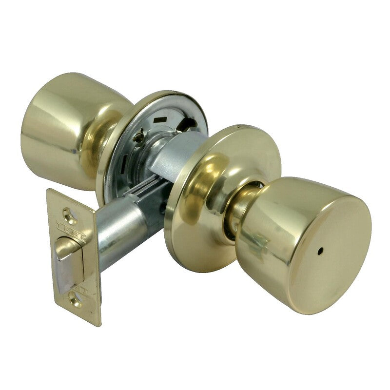 Serrure tubulaire bec-de-cane à condamnation axe 70mm laiton poli. disponible abidjan cote d'ivoire.