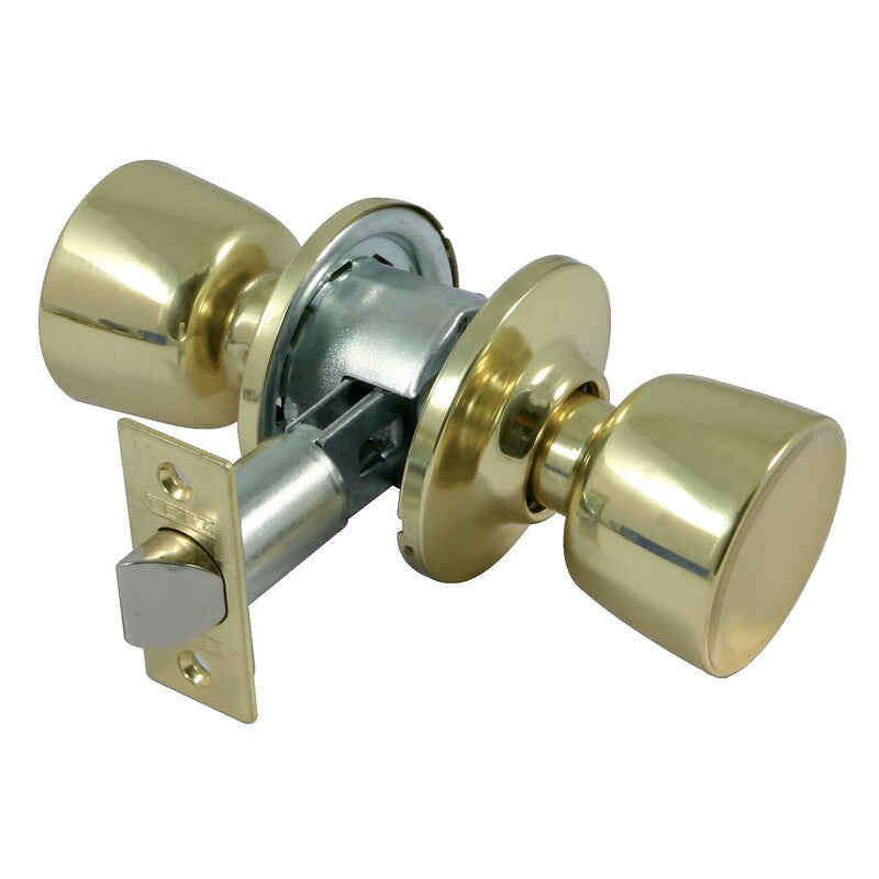 Serrure tubulaire, bec-de-cane laiton poli, axe 70mm. disponible abidjan cote d'ivoire.