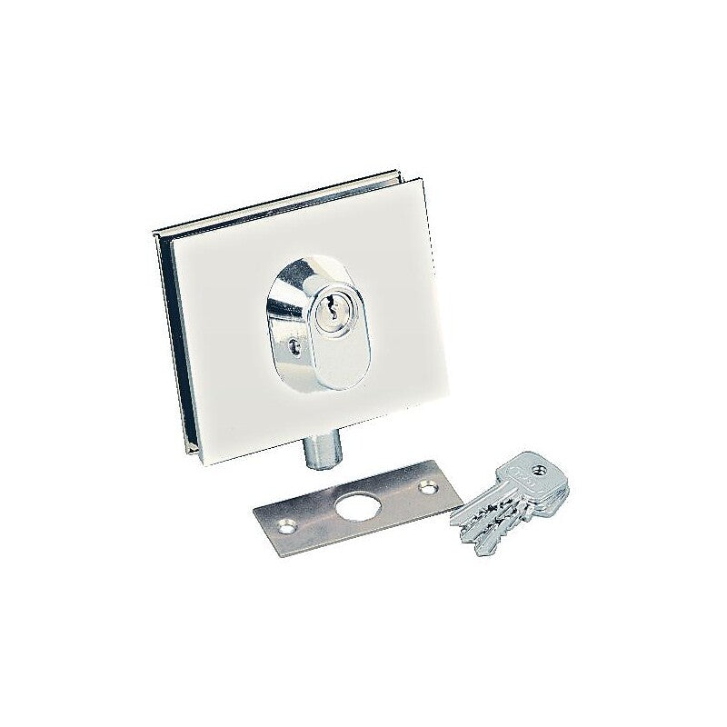 Serrures basses de miroiterie à cylindre 1358 finition chromé brillant. disponible abidjan cote d'ivoire.