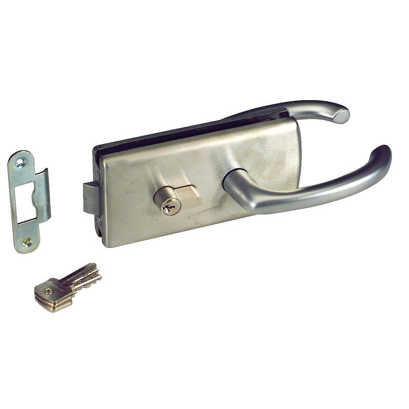 Serrures de miroiterie à cylindre à béquille double lagune 4300 finition chromé mat. disponible abidjan cote d'ivoire.