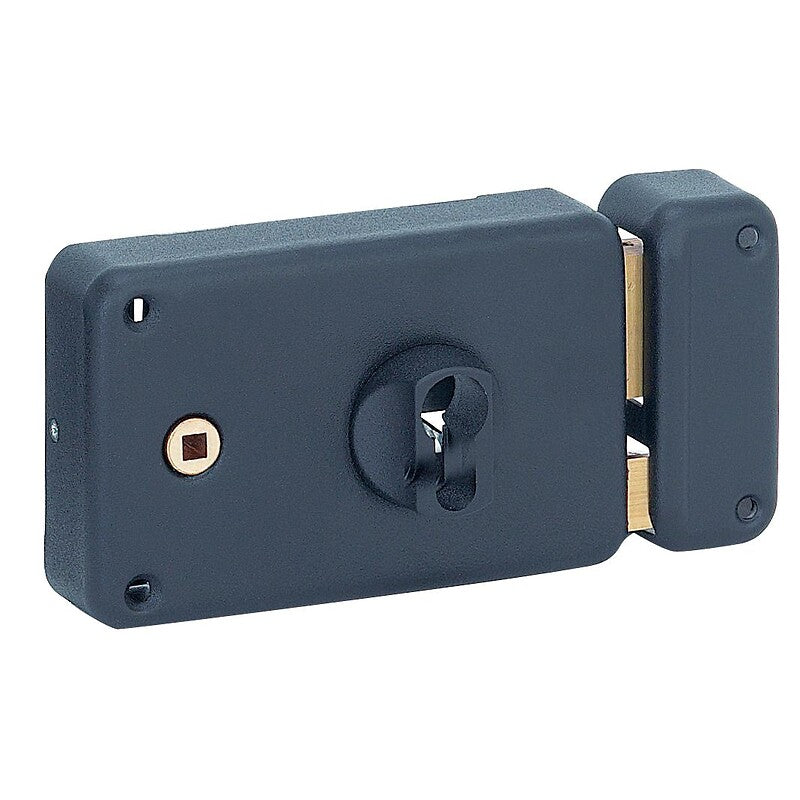 Serrures de portail en applique horizontales à fouillot à cylindre européen main gauche. disponible abidjan cote d'ivoire.