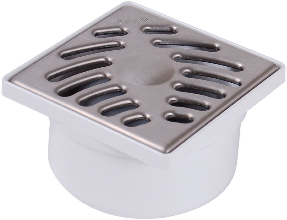 Siphonnette à sortie verticale + grille - sihj10i - pvc + inox - ø 50/40 mm - 100x100x57 mm. disponible abidjan cote d'ivoire.