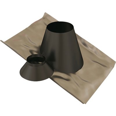 Solin 30 à 45 inox + collet diamètre 80 / 125 mm pour bioten laque noir ral 9005 réf. disponible abidjan cote d'ivoire.