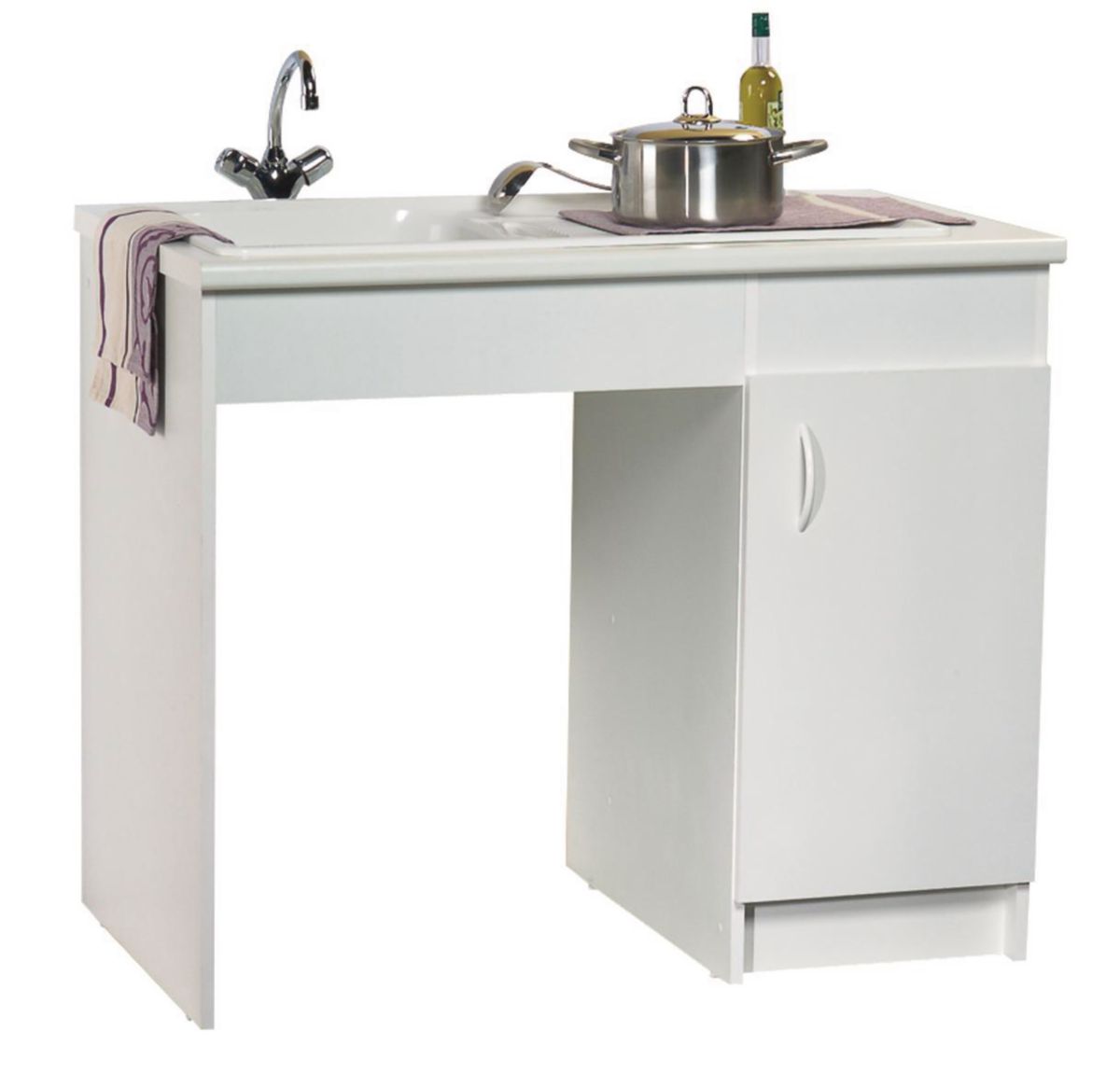 Sous éviers handy neova (largeur 570 1 porte réversible) mélaminé blanc réf. disponible abidjan cote d'ivoire.