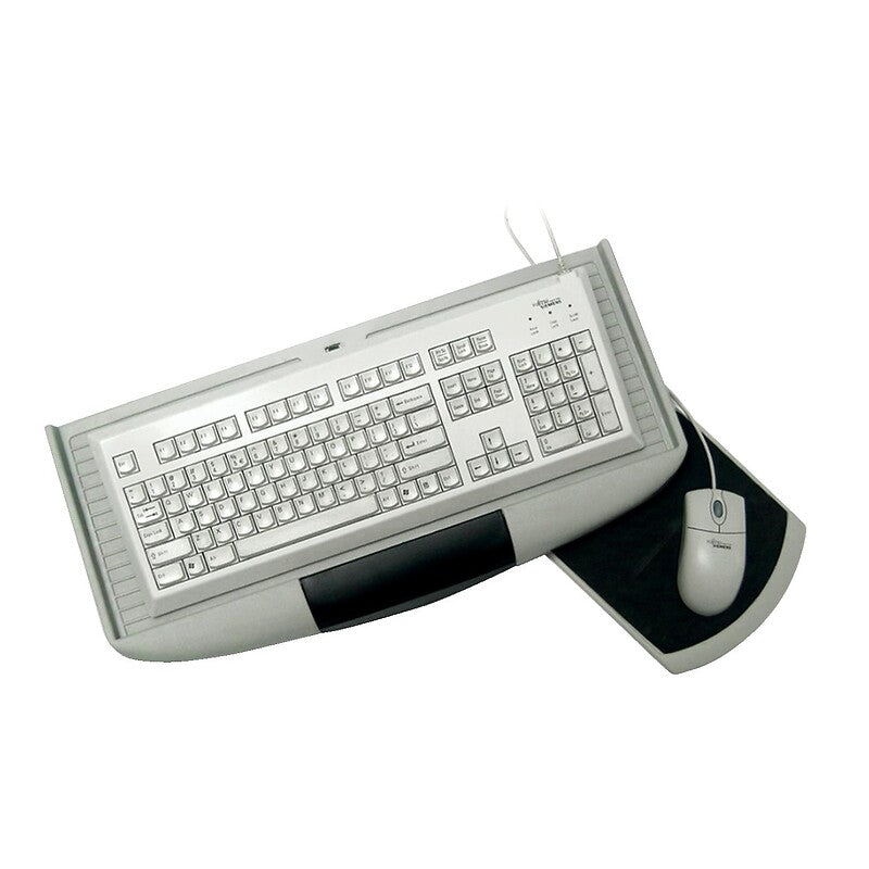 Support coulissant pour clavier - avec tapis de souris - en plastique - finition gris. disponible abidjan cote d'ivoire.