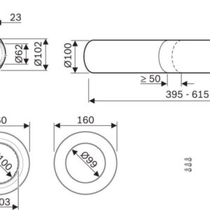 Terminal horizontal bosch-elm blanc 60-100mm condens blanc, réf. disponible abidjan cote d'ivoire.