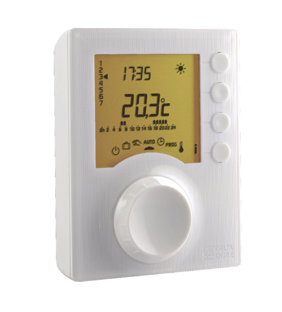 Thermostat à piles programmable filaire pour chauffage avec 2 niveaux de consigne - réf : tybox 1117 réf : 6053005. disponible abidjan cote d'ivoire.
