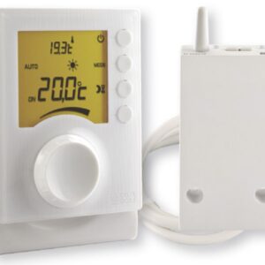 Thermostat élec radio a affichage digital et a molette pour chauffage tybox 33 réf : 6053002. disponible abidjan cote d'ivoire.