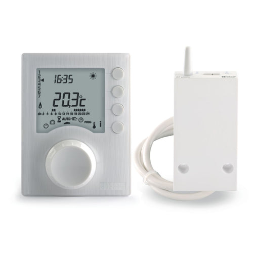 Thermostat d'ambiance tybox 1137 programmable radio pour chaudière et pac - mode confort / économique - connectable - fonctionne sur piles réf. disponible abidjan cote d'ivoire.