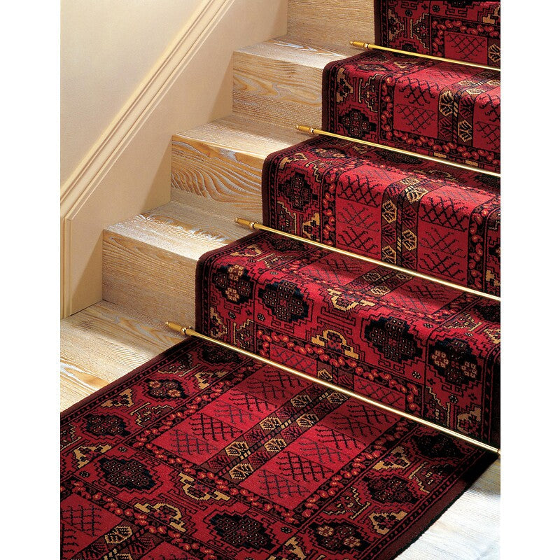 Tringle d'escalier en acier laitonné poli avec embouts et pitons longueur 800 mm. disponible abidjan cote d'ivoire.