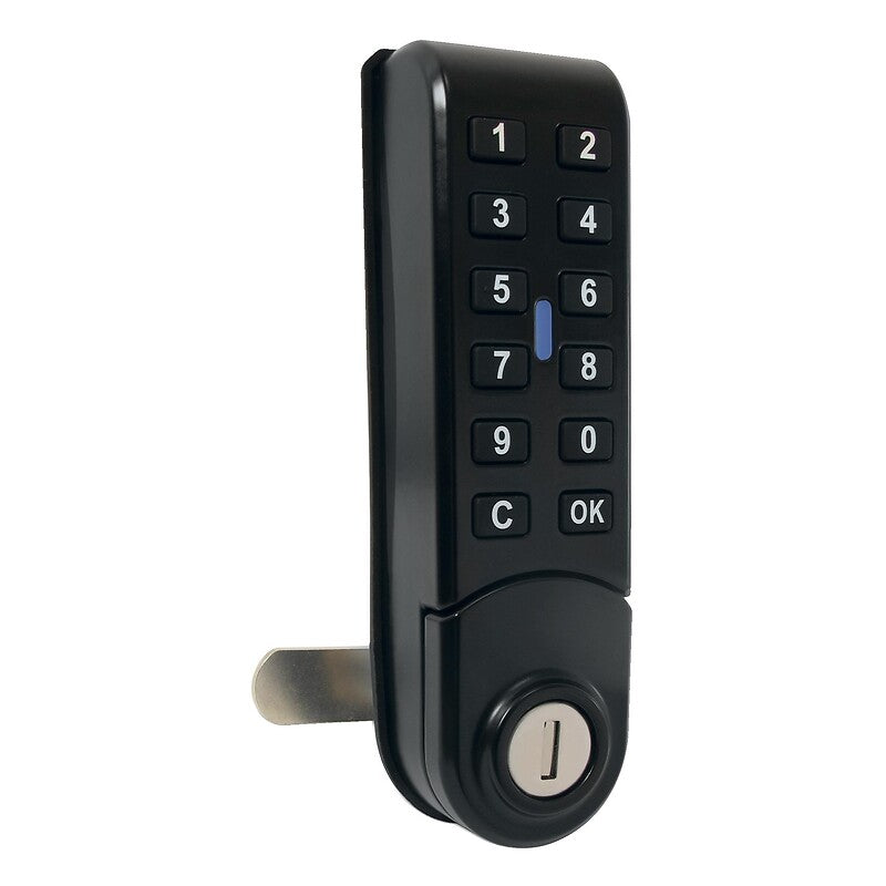 Verrou électronique à code pour casiers e10 - boitier en zamak finition noire - 141 x 42 x 27 mm. disponible abidjan cote d'ivoire.