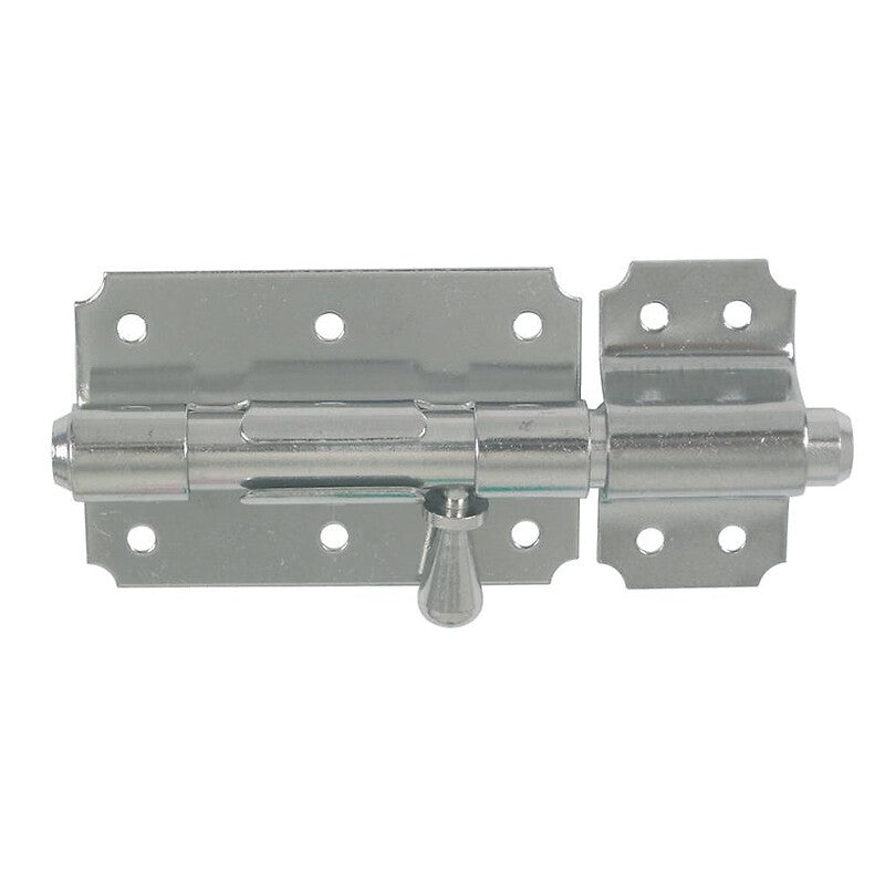 Verrou de box bouton poire inox 316 brossé platine de 49 x 80 avec gâche ø 12. disponible abidjan cote d'ivoire.