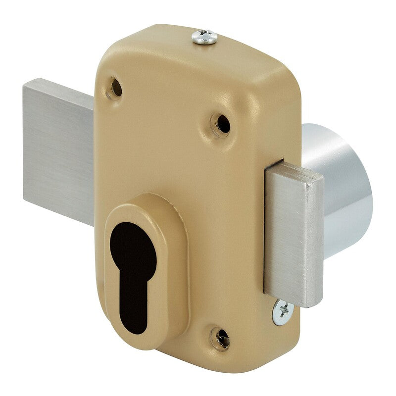 Verrou de sûreté à cylindre européen protège cylindre renforcé et contreplaque finition bronze pêne longueur 120 mm. disponible abidjan cote d'ivoire.