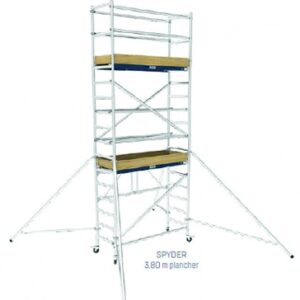 Échafaudage roulant aluminium - spyder hauteur plancher 3,80 m hauteur maxi travail 5,80 m nbr de plancher 2 poids 112 kg. disponible abidjan cote d'ivoire.