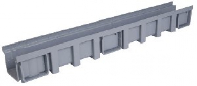 Élément caniveau 1 m - sans grille - à emboîter - largeur utile 130 mm - h 115 mm - coloris gris clair. disponible abidjan cote d'ivoire.