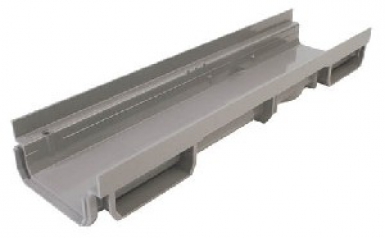 Élément caniveau bas 0,5 m - sans grille - pvc à coller - largeur utile 130 mm - h 60 mm - coloris gris clair. disponible abidjan cote d'ivoire.