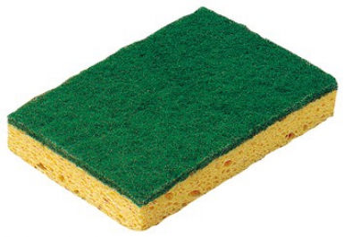 Éponge végétale à récurer - cellulose + tampon récureur - 14 x 9 x 2,6 cm. disponible abidjan cote d'ivoire.