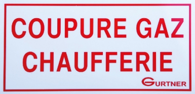 Étiquette coupure gaz chaufferie f blanc l rouge. disponible abidjan cote d'ivoire.