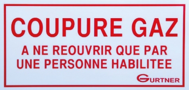 Étiquette coupure gaz / personne habilitée f blanc l rouge. disponible abidjan cote d'ivoire.