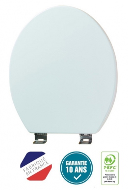 Abattant europe avec couvercle - bois polymérisé stratifié laqué - blanc. disponible abidjan cote d'ivoire.
