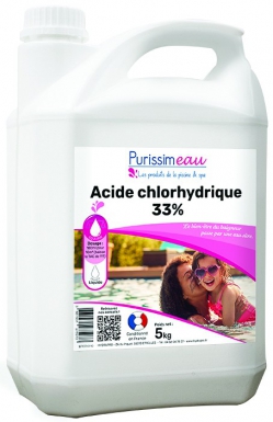 Acide chlorhydrique 33 - bidon de 5l. disponible abidjan cote d'ivoire.