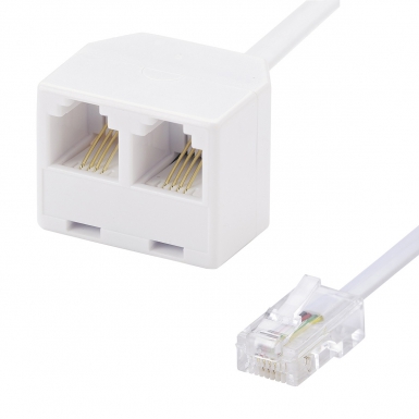 Adaptateur téléphonique 2 x rj 11 femelle / rj 45 mâle - cordon de 10 cm. disponible abidjan cote d'ivoire.
