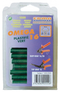 Agrafes omega - plastifiées vertes - 16 mm - boîte de 250 p. disponible abidjan cote d'ivoire.