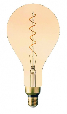 Ampoule led filament spirale goute geant ambre ps160 e27 4w 400 lm 2200°k bt1. disponible abidjan cote d'ivoire.