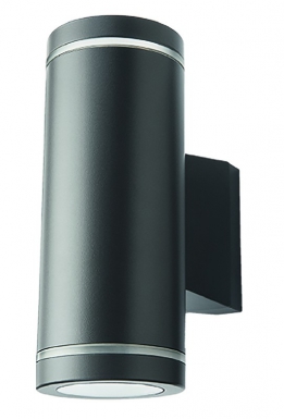 Applique murale " metro deco " 2xgu10 230v dim: ø 90x225x147 mm ip65 cl ii graphite. disponible abidjan cote d'ivoire.