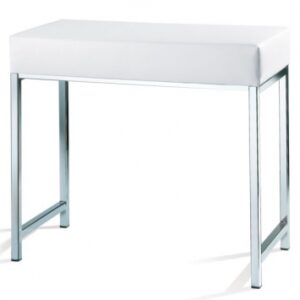 Banc cuir - dw66 - l 60 cm - chromé/blanc. disponible abidjan cote d'ivoire.