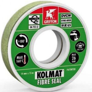 Bande d'étanchéité kolmat - imprégnée et renforcée de fibres - pour raccords en métal ou synthétiques - rouleau 14 mm x 15 m. disponible abidjan cote d'ivoire.