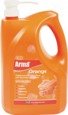 Bidon arma orange - sans solvant avec microbilles plastiques - pompe - 4 l. disponible abidjan cote d'ivoire.