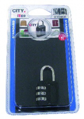 Blister cadenas à combinaisons 3 molettes anse acier finition noir. disponible abidjan cote d'ivoire.