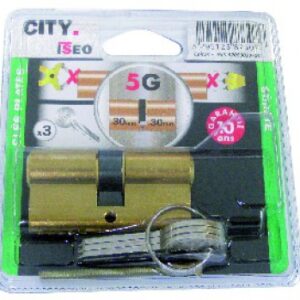 Blister cylindre 2 entrées ” city 5g ” laiton 30x30 3 clés. disponible abidjan cote d'ivoire.