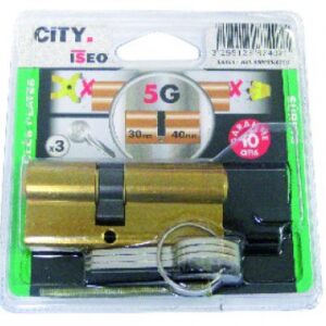 Blister cylindre 2 entrées ” city 5g ” laiton 30x40 3 clés. disponible abidjan cote d'ivoire.