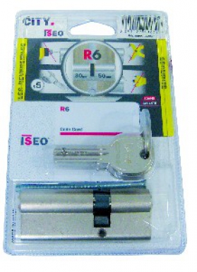 Blister cylindre 2 entrées ” isr6 ” nickelé 30x40 5 clés réversibles. disponible abidjan cote d'ivoire.