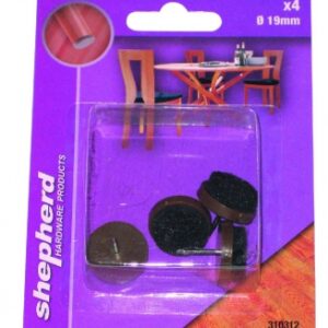 Blister de 4 feutres à clouer plastique marron ø 19 mm. disponible abidjan cote d'ivoire.