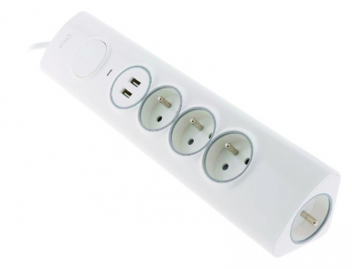 Bloc d'angle parafoudre 4 prises + 2 usb. disponible abidjan cote d'ivoire.