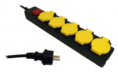 Bloc etanche ip44 5 prises 16a avec clapet + inter. disponible abidjan cote d'ivoire.