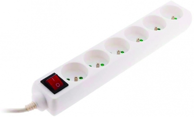 Blocs multiprises standards avec interrupteur 6x16a h05vv-f 3g1mm² 1 mètre 3680w-230v~ - blanc. disponible abidjan cote d'ivoire.