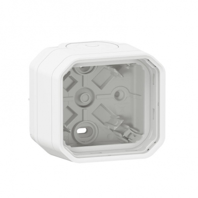 Boîtier saillie étanche plexo 1 poste avec 2 embouts à membrane et 1 entrée - blanc. disponible abidjan cote d'ivoire.