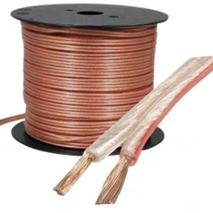 Bobine de câble pour enceinte section 2 x 1,5 mm2 gaine transparente - touret de 100 m. disponible abidjan cote d'ivoire.