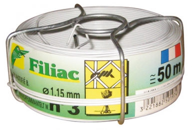 Bobinot plastifié blanc n°3 x 50 m (1,15 mm). disponible abidjan cote d'ivoire.