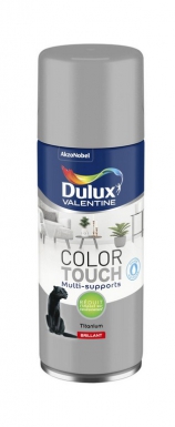 Bombe de peinture color touch dulux valentine brillant titanium - bombe de 400 ml. disponible abidjan cote d'ivoire.