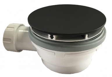 Bonde douche siphoïde ø 90 pvc - hauteur 64 mm - couvercle extra plat noir mat. disponible abidjan cote d'ivoire.
