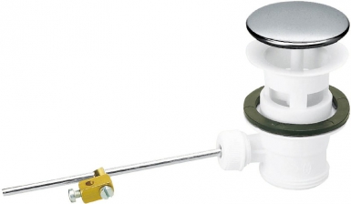 Bonde lavabo à levier hostalène blanc - clapet avec cache inox - sortie 33x42. disponible abidjan cote d'ivoire.