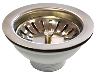 Bonde à panier manuelle - évier inox ø 90 - polypro - plateau et panier inox - 40x49 - blister. disponible abidjan cote d'ivoire.