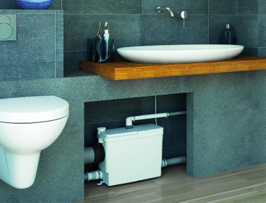 Broyeur sanipack pro up : seul broyeur pour wc mural qui s'encastre intégralement dans une cloison et à l'intérieur de tous les bâti-supports. disponible abidjan cote d'ivoire.